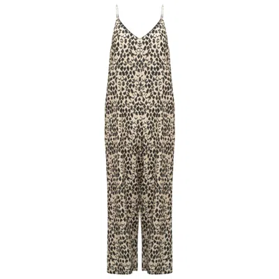 Traffic People Black / White Tropical Malady Romper Jumpsuit In Black/white