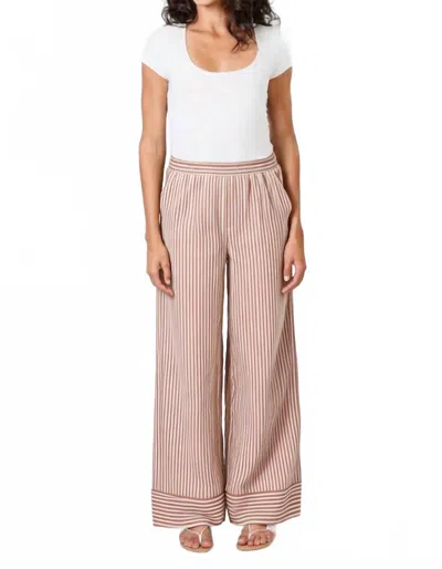 Traffic People Charlie Striped Trousers In Faded Memories In Burgundy