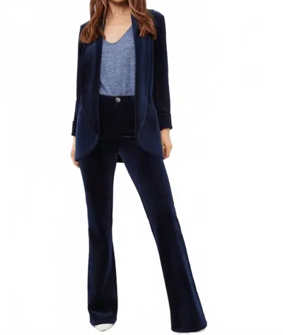 Traffic People Cord Boyfriend Jacket In Navy In Blue
