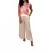 Traffic People Evie Trousers In Cream In White