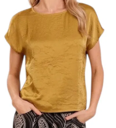 Traffic People Grace Crewneck Top In Gold