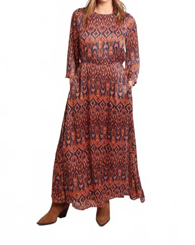 Traffic People Millie Maxi Dress In Rust In Multi