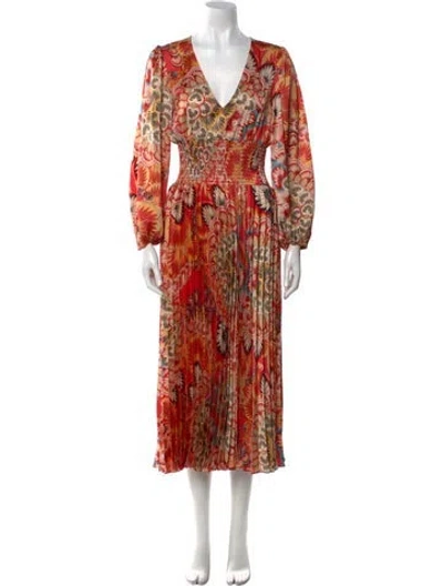 Pre-owned Traffic People Printed Long Dress In Multi