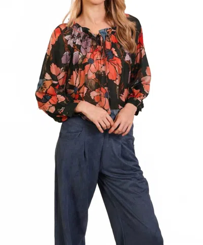 Traffic People Slow Motion Louise Blouse In Green, Red, Peach, Blue In Multi