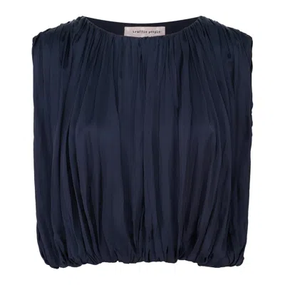 Traffic People Women's Any Moment Now Navy Blue Falls Sleeveless Top