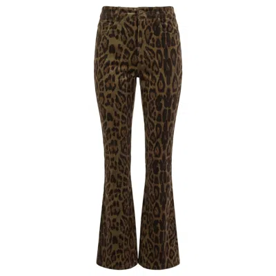 Traffic People Women's Bet Lynch Lives Brown Leopard Print Staunch Flared Trousers