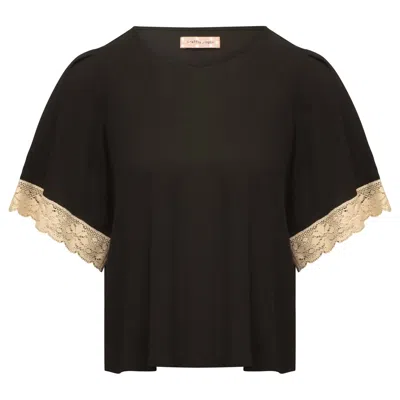 Traffic People Women's Black Happy Days Whisper Top