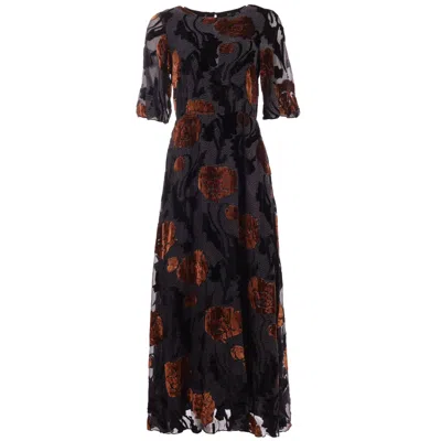 Traffic People Women's Black / Red Burnout Millie Dress In Multi