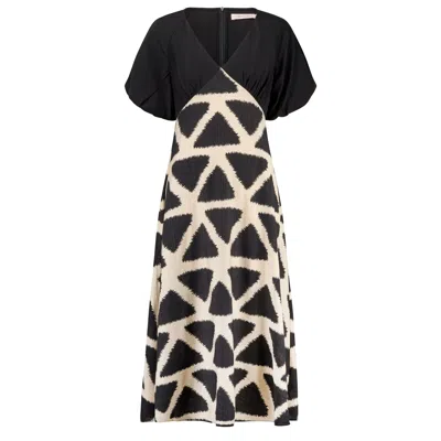 Traffic People Women's Black / White Broken Promises Black And White Evie Midi Dress In Multi