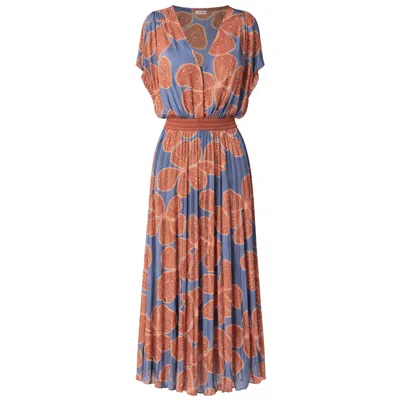 Traffic People Women's Blue / Red Full Bloom Hera Dress In Multi