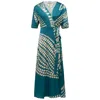 Traffic People Women's Blue The Odes Revisited Charlie Wrap Dress In Blue
