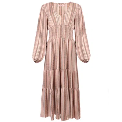 Traffic People Women's Brown Folklore Frailty Whisper Dress In Pink