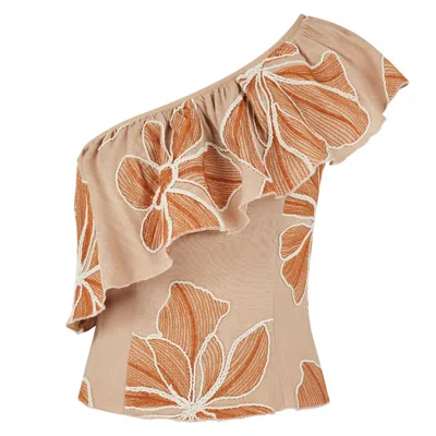 Traffic People Women's Brown / Orange / White Grace & Maude Bella Top