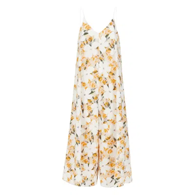 Traffic People Women's Brown Reminiscing Roamer Romper Jumpsuit In White