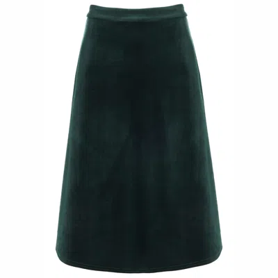 Traffic People Women's Corrie Bratter Returns Green Cord Velvet Skirt