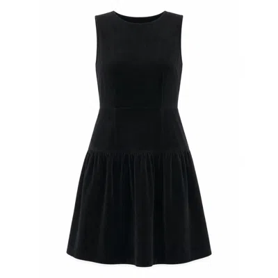 Traffic People Women's Corrie's Bravado Black Cord Velvet Pru Mini Dress