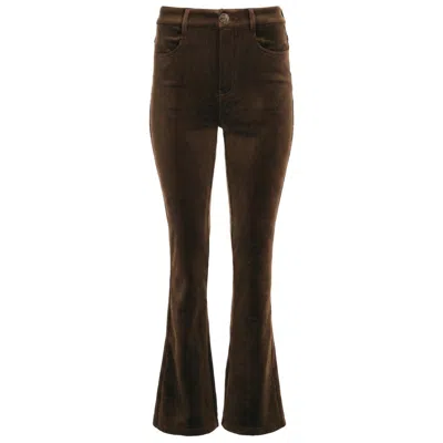 Traffic People Women's Corrie's Bravado Brown Cord Velvet Kick Flare Trousers