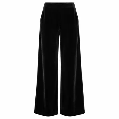 Traffic People Women's Folklore Black Velvet Wide Leg Edith Trousers