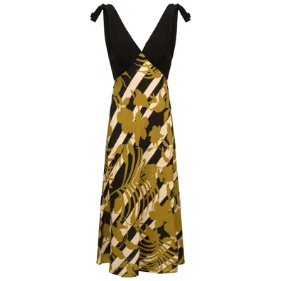 Traffic People Women's Green / Black / White The Archive Eddie Dress In Green/black/white