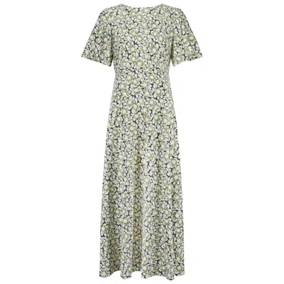 Traffic People Women's Green / White Floral Anglaise Green Floral Rene Maxi Dress In Multi