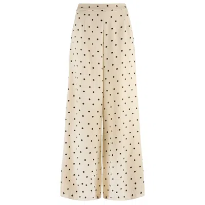 Traffic People Women's Neutrals / Black Spanish Harlem Cream And Black Polka Dot Rene Trousers