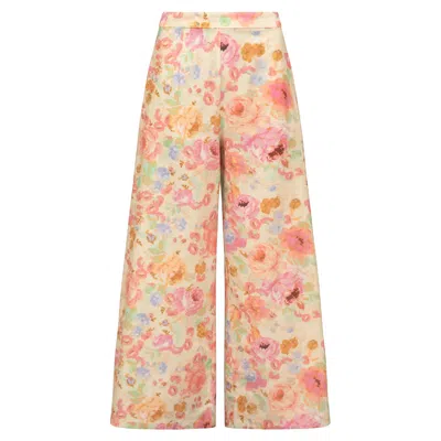 Traffic People Women's Pink / Purple Midsummer Madness Wide Boy Trousers In Pink/purple