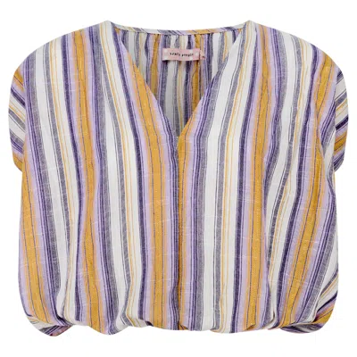 Traffic People Women's Purple / White Dorris Rocks Purple Striped Whispers Cropped Top In Multi