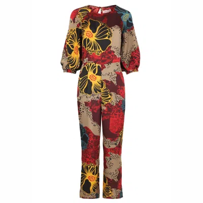 Traffic People Women's Red Into My Arms Floral Jumpsuit
