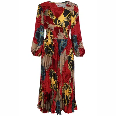 Traffic People Women's Red Into My Arms Midi Aurora Dress