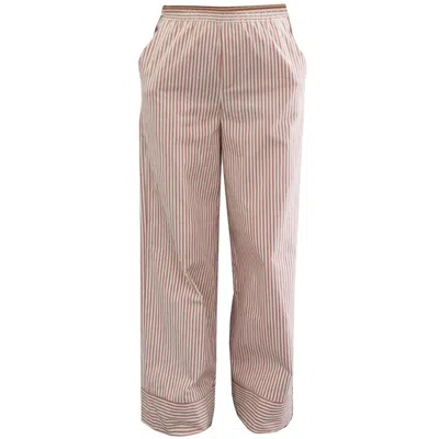 Traffic People Women's Red / White Faded Memories Red And White Striped Charlie Trousers In Pink