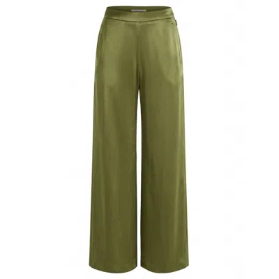 Traffic People Women's Smooth Operator Olive Green Edith Wide Leg Trousers