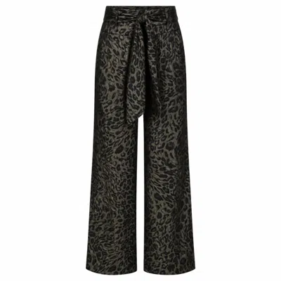 Traffic People Women's Thursday's Child Black Metallic Leopard Print Bacall Trousers