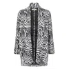 Traffic People Women's Zebra Print Boyfriend Jacket In Black