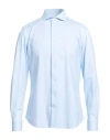 Traiano Man Shirt Azure Size 15 ¾ Polyester, Polyamide, Elastane In Blue