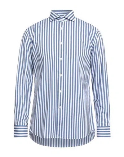 Traiano Man Shirt Blue Size 16 ½ Polyester, Polyamide, Elastane