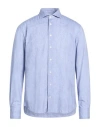 Traiano Man Shirt Light Blue Size 16 ½ Polyamide, Polyester, Elastane In Blue