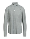 Traiano Man Shirt Sage Green Size 16 Polyamide, Polyester, Elastane In Gray