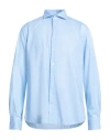 Traiano Man Shirt Sky Blue Size 17 ½ Polyamide, Polyester, Elastane