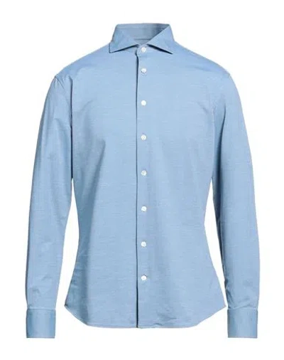 Traiano Man Shirt Slate Blue Size 15 ¾ Polyamide, Elastane