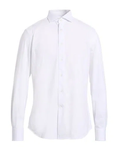 Traiano Man Shirt White Size 15 ¾ Polyester, Polyamide, Elastane In Multi