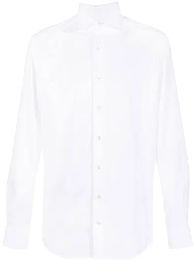 Traiano Milano Long-sleeve Stretch Shirt In 900