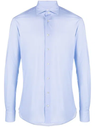 Traiano Milano Classic Button-up Shirt In Blue