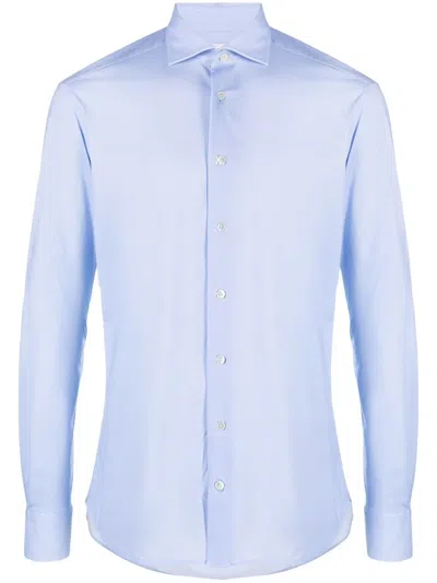 Traiano Milano Classic Button-up Shirt In Blue