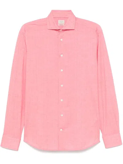 Traiano Milano Cutaway-collar Shirt In Pink