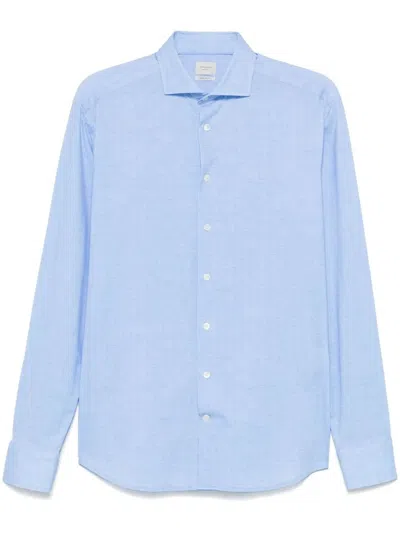 Traiano Milano Cutaway-collar Shirt In Blue