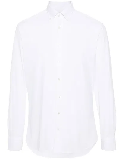 Traiano Milano Long-sleeve Stretch Shirt In 900
