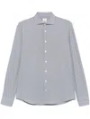 Traiano Milano Micro Houndstooth-pattern Shirt In Black