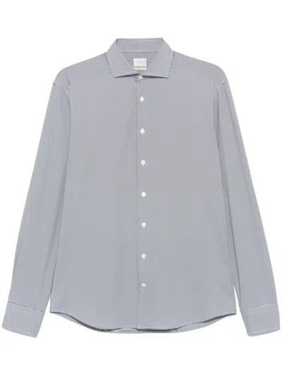 Traiano Milano Micro Houndstooth-pattern Shirt In Black