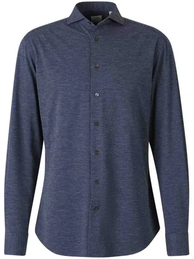 Traiano Milano Rooster Duck Shirt In Blue