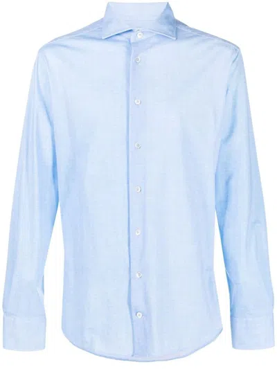 Traiano Milano Classic Button-up Shirt In Blue